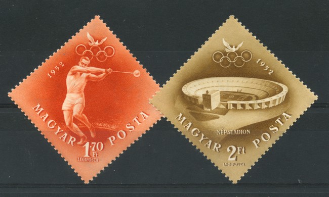 1952 - LOTTO/13882 - UNGHERIA - POSTA AEREA OLIMPIADI 2v. - NUOVI
