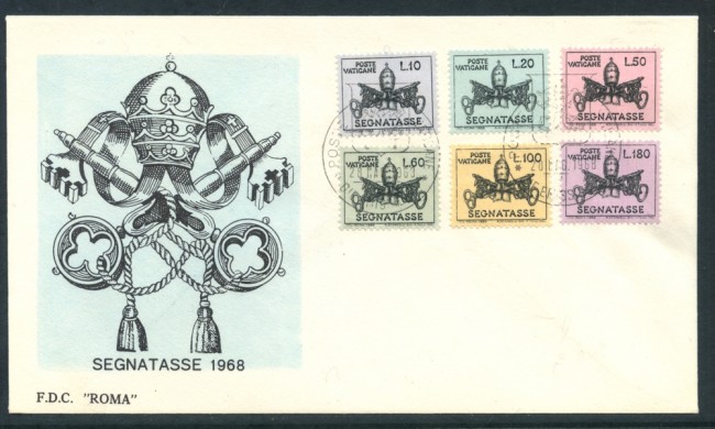1968 - VATICANO - SEGNATASSE 6v. - BUSTA FDC - LOTTO/25728