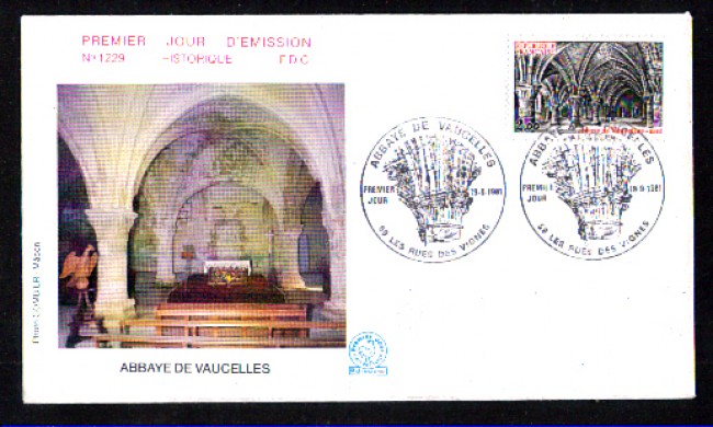 1981 - LBF/4046 - FRANCIA - ABBAZIA DI VAUCELLES - BUSTA FDC