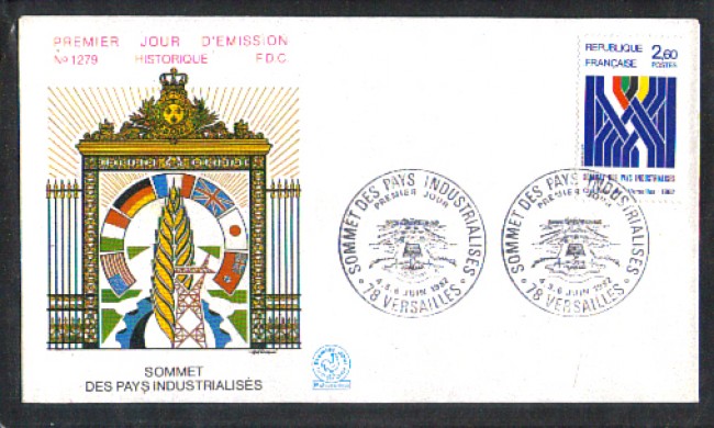 1982 - LOTTO/FRA2214FDC - FRANCIA - VERTICE PAESI INDUSTRIALIZZATI - BUSTA FDC