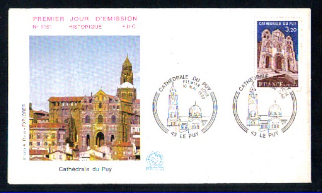 1980 - LBF/3988 - FRANCIA - CATTEDRALE DI PUY - BUSTA FDC