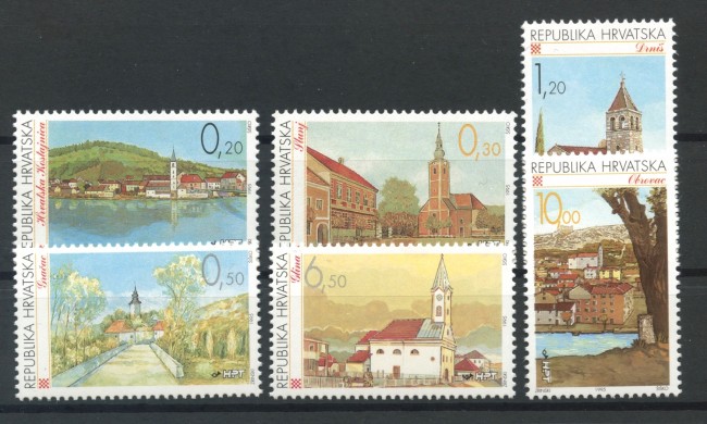 1995 - CROAZIA - CITTA' CROATE 6v. - NUOVI - LOTTO/32671