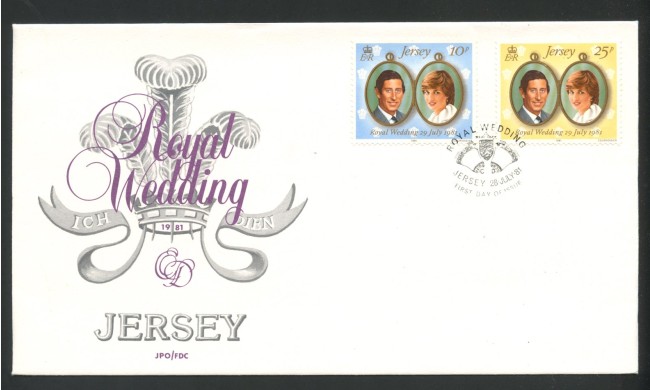 1981 - JERSEY - LOTTO/41794 - NOZZE REALI 2v. - BUSTA FDC