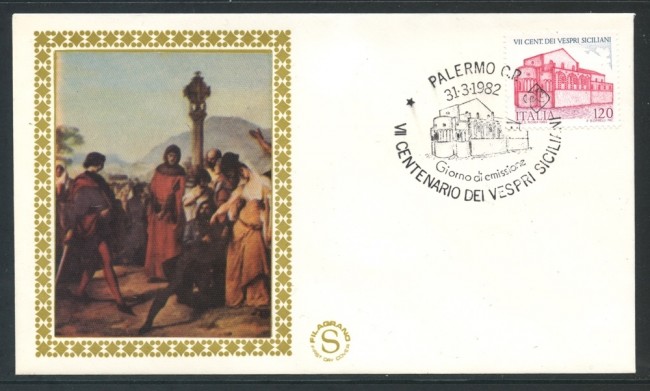1982 - REPUBBLICA - VESPRI SICILIANI - BUSTA FDC FILAGRANO - LOTTO/27273