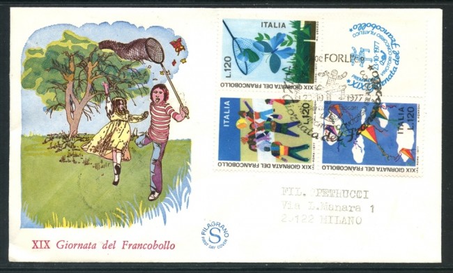1977 - REPUBBLICA - GIORNATA DEL FRANCOBOLLO - BUSTA FDC FILAGRANO VIAGGIATA - LOTTO/27326