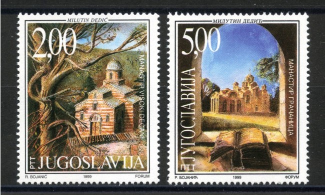 1999 - JUGOSLAVIA - CONVENTI DELLA SERBIA 2v. - NUOVI - LOTTO/35503
