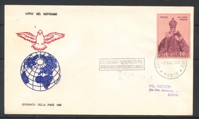 1969 - VATICANO - GIORNATA DELLA PACE - BUSTA CON ANNULLO SPECIALE A TARGHETTA - LOTTO/31757