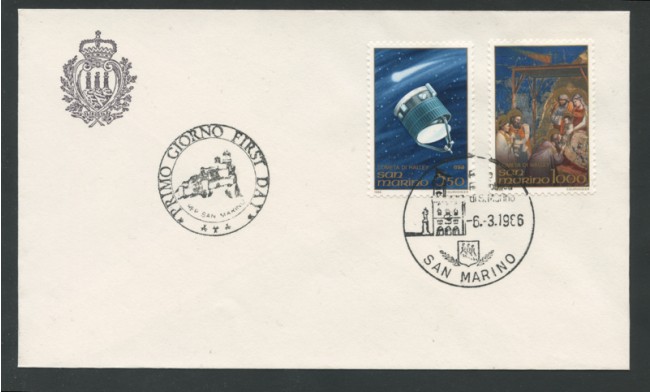 1986 - LOTTO/15380 - SAN MARINO - COMETA DI HALLEY - BUSTA FDC