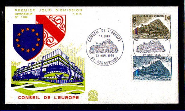 1980 - LOTTO/FRAS64FDC - FRANCIA - CONSIGLIO D'EUROPA - BUSTA FDC