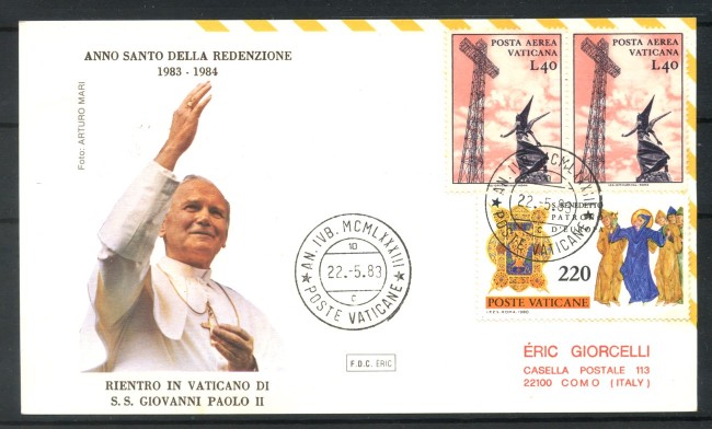 1983 - VATICANO - LOTTO/47647 - ANNO SANTO  RIENTRO DI PAPA G.PAOLO II° IN VATICANO