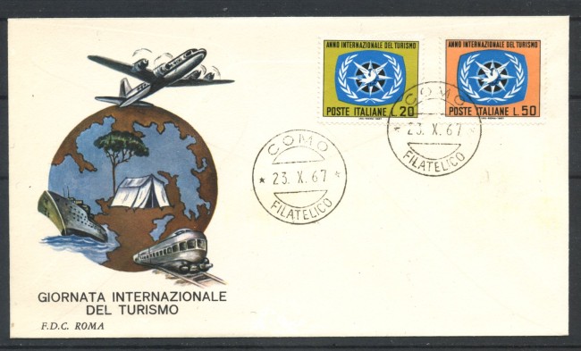 1967 - REPUBBLICA - LOTTO/39181 - ANNO DEL TURISMO 2v. - FDC ROMA