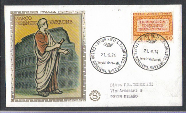 1974 - LOTTO/6609Z - REPUBBLICA - M.TERENZIO VARRONE - FDC