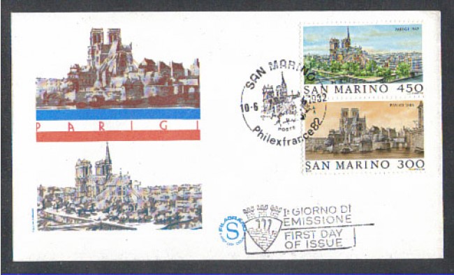1982 - LOTTO/8026ZA - SAN MARINO - PHILEXFRANCE - FDC