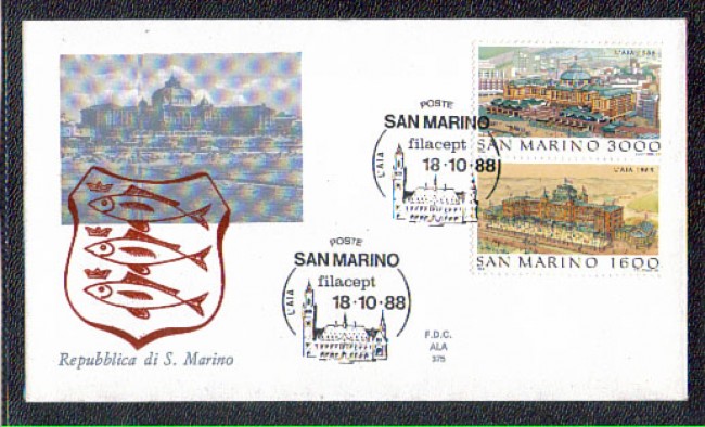 1988 - LOTTO/8090Z - SAN MARINO - FILACEPT - FDC
