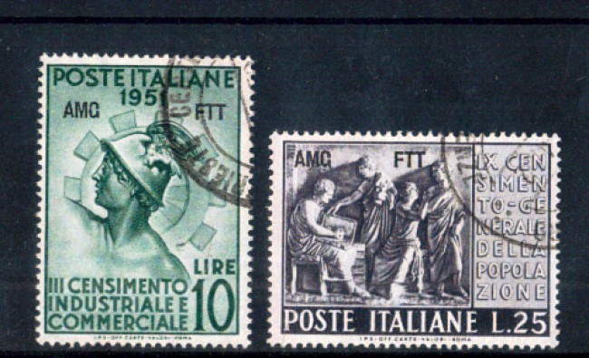 1951 - LOTTO/11038 - TRIESTE A - CENSIMENTO 2v. - USATI