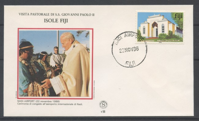 1986 - ISOLE FIJI - VISITA DI PAPA GIOVANNI PAOLO II° - BUSTA - LOTTO/31119