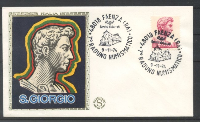 1974 - REPUBBLICA - LOTTO/42637 - 1000 LIRE S.GIORGIO FAENZA RADUNO NUMISMATICO FDC