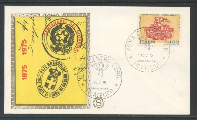 1975 - REPUBBLICA - LEGGE DEL NOTARIATO - BUSTA FDC FILAGRANO - LOTTO/27488