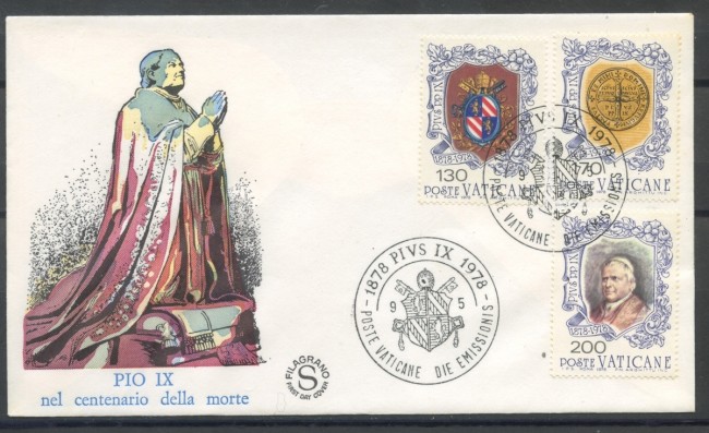 1978 - VATICANO - CENTENARIO DI PIO IX° - BUSTA FDC FILAGRANO - LOTTO/27737