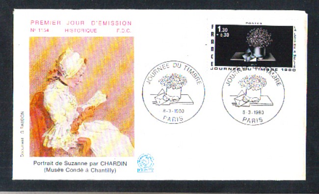 1980 - LOTTO/11112 - FRANCIA - GIORNATA FRANCOBOLLO - BUSTA FDC