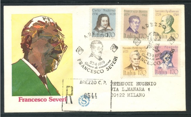 1979 - REPUBBLICA - UOMINI ILLUSTRI -  BUSTA FDC FILAGRANO  VIAGGIATA - LOTTO/27362