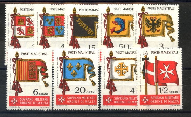 1967 - SOVRANO MILITARE DI MALTA -  BANDIERE  9v. NUOVI - LOTTO/32225