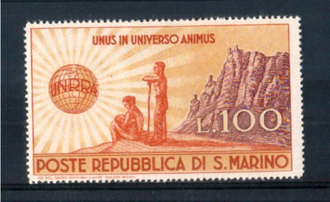 1946 - LBF/2724L - SAN MARINO - 100 LIRE U.N.R.R.A. LING.