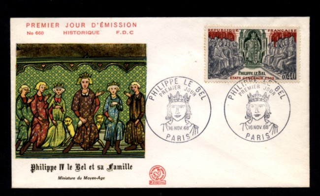 1968 - LOTTO/11086 - FRANCIA - FILIPPO IL BELLO - BUSTA FDC
