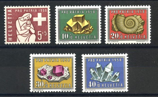 1958 - LOTTO/39427 - SVIZZERA - PRO PATRIA 5v. - NUOVI