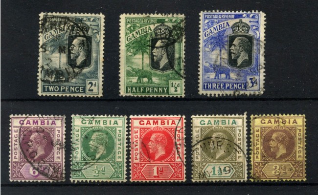 1901/1927 - GAMBIA INGLESE - LOTTO/43631 - INSIEME DI 8 FRANCOBOLLI DIFFERENTI USATI