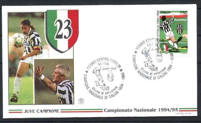 1995 - REPUBBLICA - LOTTO/38869A - SCUDETTO JUVENTUS - BUSTA FDC