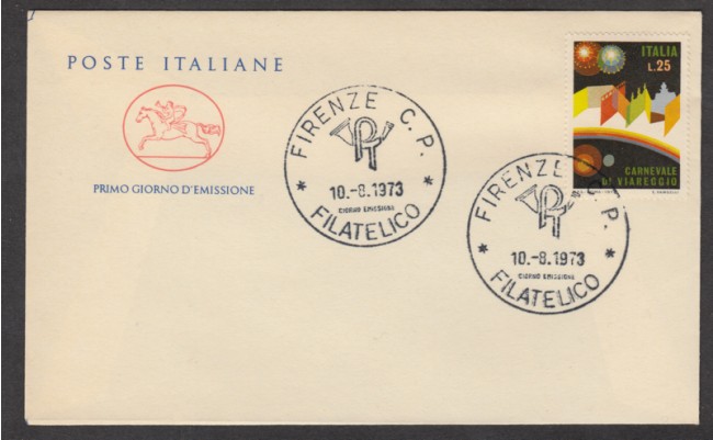 1973 - LOTTO/15386 - REPUBBLICA - CARNEVALE DI VIAREGGI - BUSTA FDC