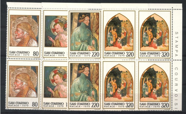 1979 - LOTTO/8001Q - SAN MARINO - NATALE 4V. - QUARTINE NUOVE