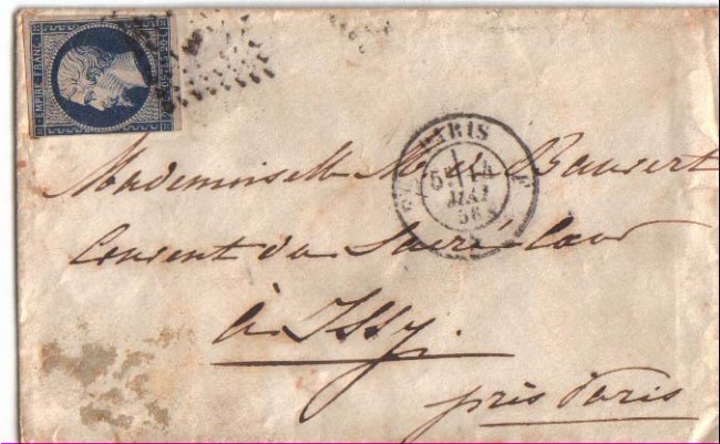 1856 - LBF/2251 - FRANCIA - 20c. SU BUSTA