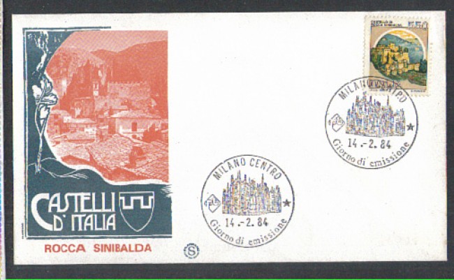 1984 - LOTTO/6805ZA - REPUBBLICA - 550 L. ROCCA SINIBALDA - FDC