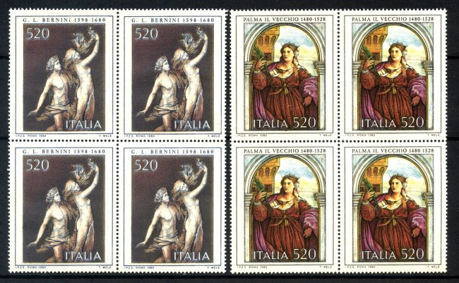 1980 - LOTTO/6730Q - REPUBBLICA - ARTE 7° SERIE - QUARTINE NUOVI
