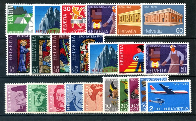 1969 - LOTTO/23622 - SVIZZERA - ANNATA COMPLETA 23 v. - NUOVI