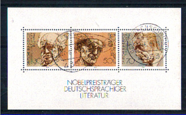 1978 - LOTTO/GFBF15U - GERMANIA - PREMI NOBEL FOGLIETTO - USATO