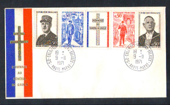 1971 - LBF/3929 - FRANCIA - ANNIVERSARIO DI DE GAULLE - BUSTA FDC