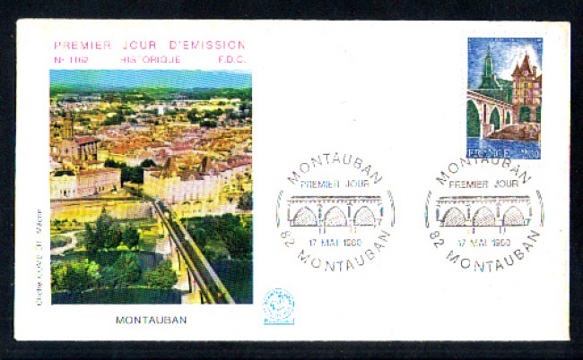 1980 - LBF/3989 - FRANCIA - MONTAUBAN - BUSTA FDC