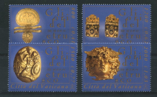 2001 - LOTTO/12648 - VATICANO - ORI DEL MUSEO ETRUSCO 4v. - NUOVI