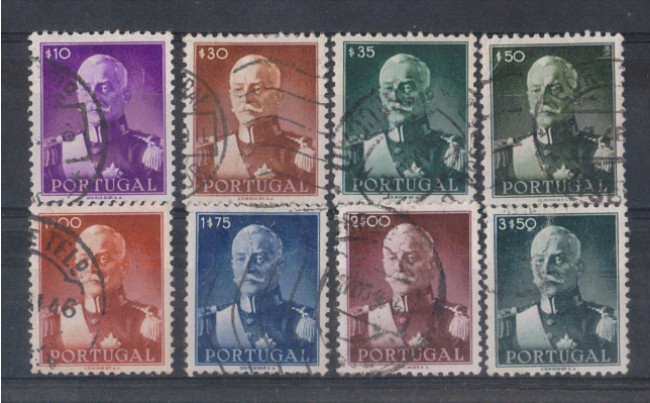1945 - LOTTO/9717U - PORTOGALLO - PRESIDENTE CARMONA 8v. - USATI