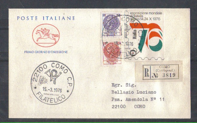 1976 - LOTTO/6641ZC - REPUBBLICA - SIRACUSANA 2v. - FDC