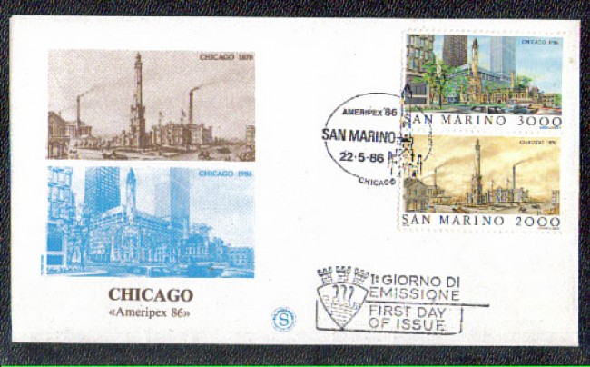 1986 - LOTTO/8064Z - SAN MARINO - AMERIPEX 86 - FDC