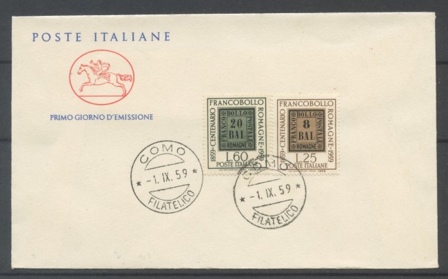 1959 - REPUBBLICA - FRANCOBOLLI DELLE ROMAGNE - BUSTA FDC - LOTTO/31852