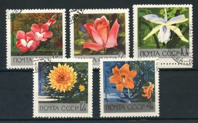 1969 - RUSSIA - FIORI 5v. - USATI - LOTTO/26945