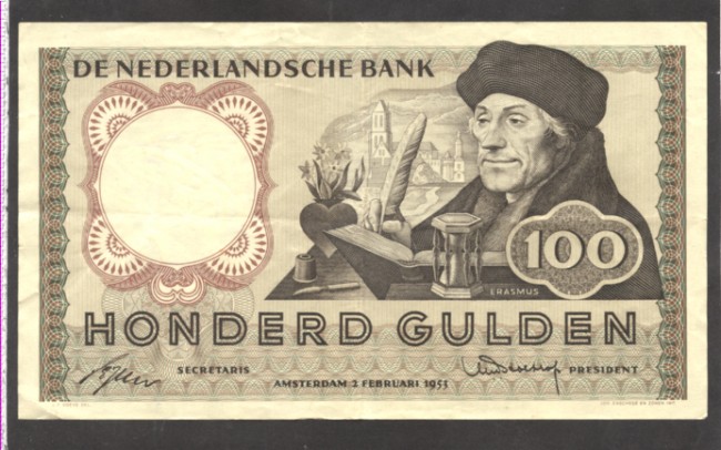OLANDA - 1953 - LOTTO/10517 -  100 GULDEN  ERASMUS