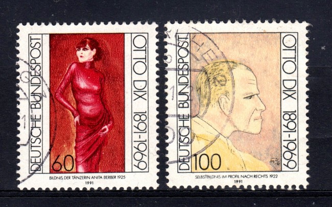 1991 - GERMANIA FEDERALE - OTTO DIX 2v. - USATI - LOTTO/31259U