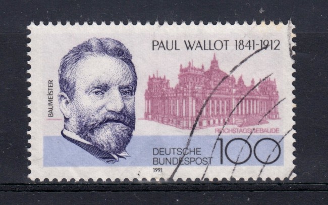 1991 - GERMANIA FEDERALE - 100p. PAUL WALLOT - USATO - LOTTO/31247U