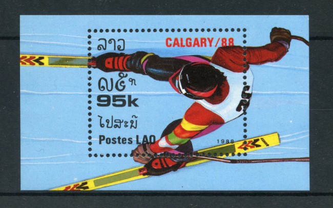 1988 - LAOS - LOTTO/20139 - OLIMPIADI DI CALGARY - FOGLIETTO